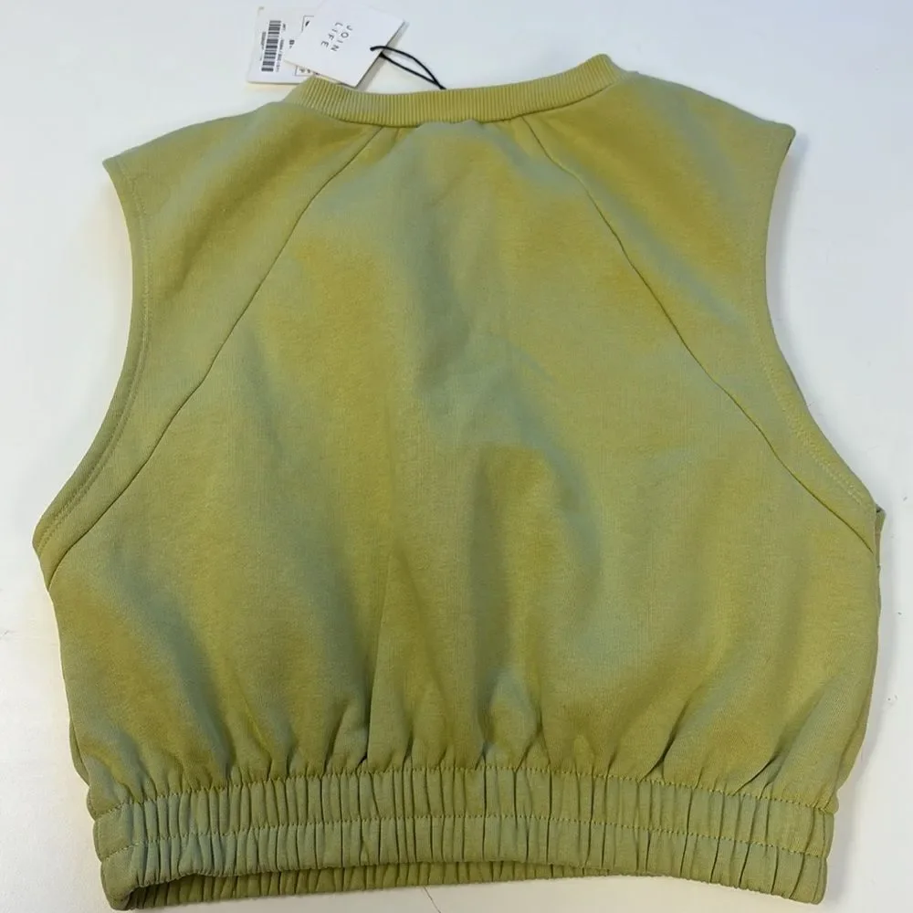 Zara Women's Fleece Crop Top Gym Style Sleeveless Size S - Picture 3 of 5